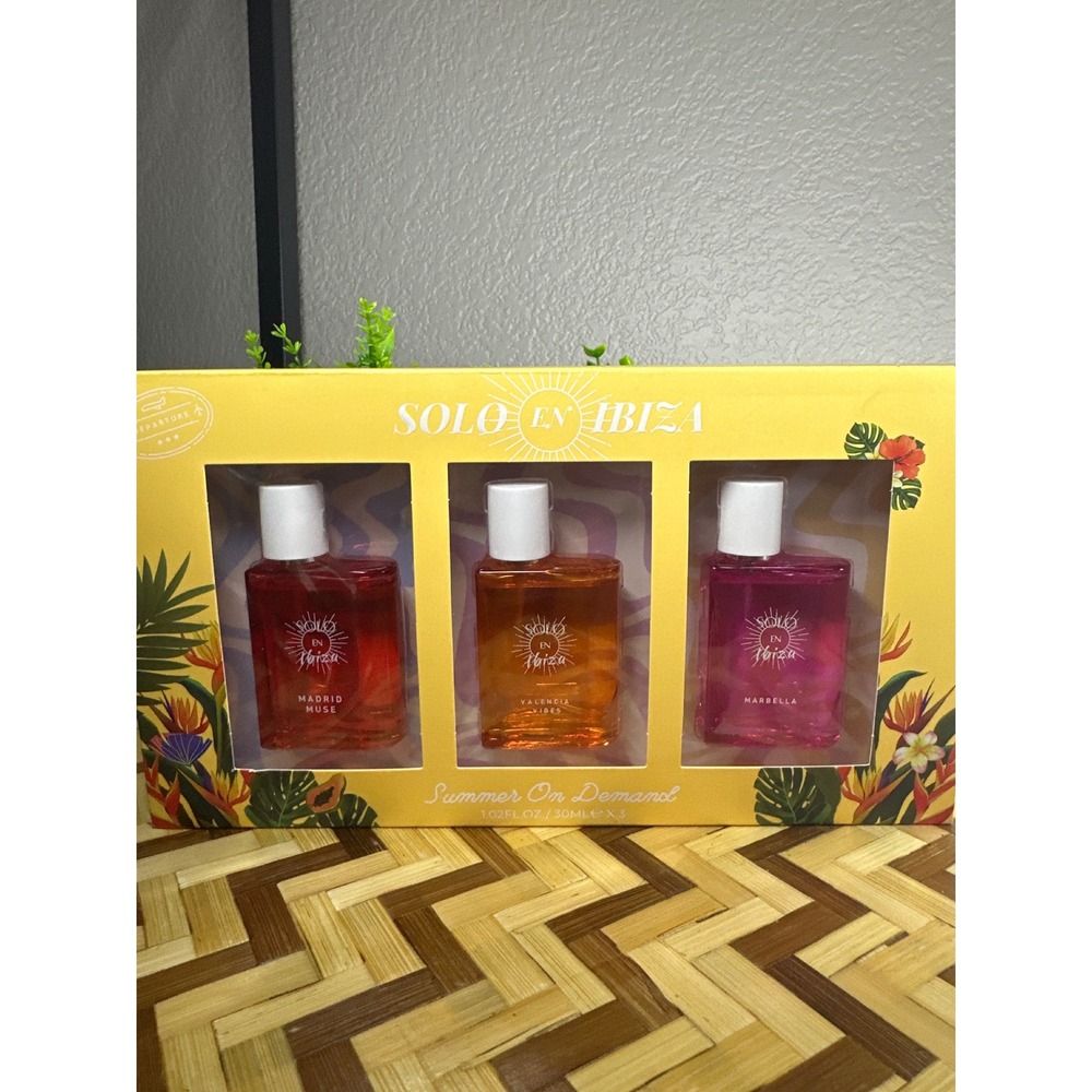 Solo En Ibiza Summer On Demand Eau De Parfum 3 Piece Gift Set 1.02oz 30ml Each